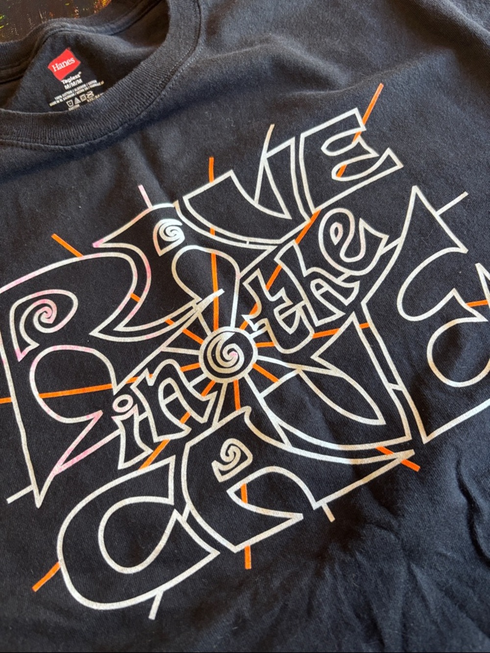 Hanes Black Graphic "Rave in the Cave" Short Sleeve Tee